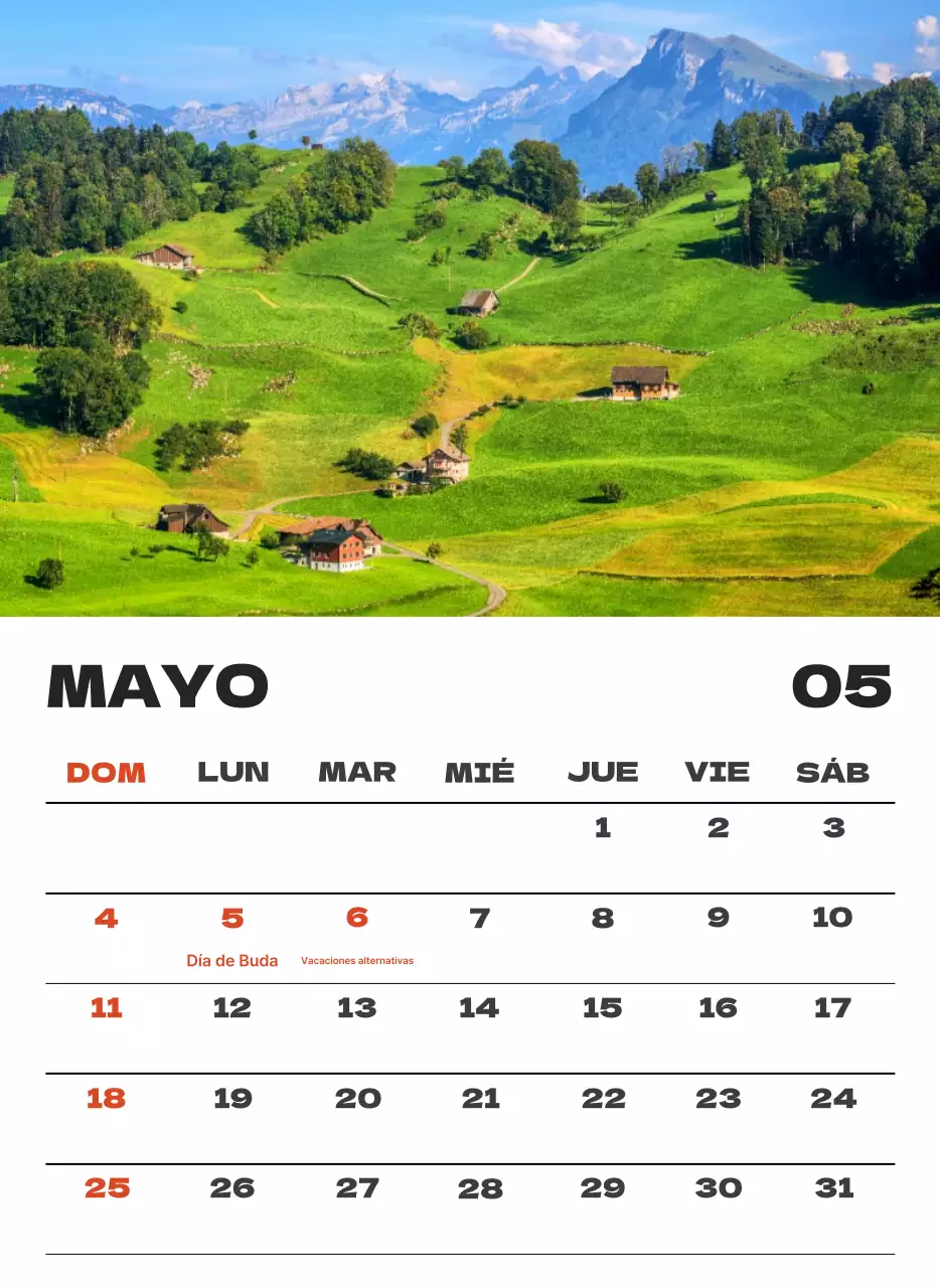 Cielo foto calendario limpio
