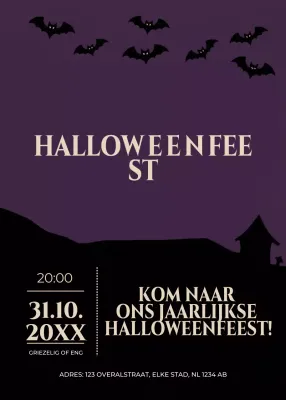 paarse gothic Halloween uitnodiging