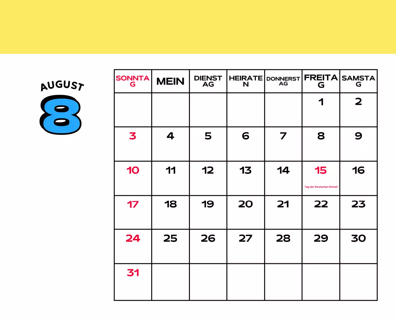 Bunte Kalender mit einer Vielzahl von Retro-Illustrationen