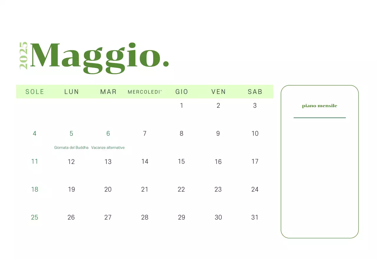Calendario con illustrazioni giovanili su sfondo giallo-verde