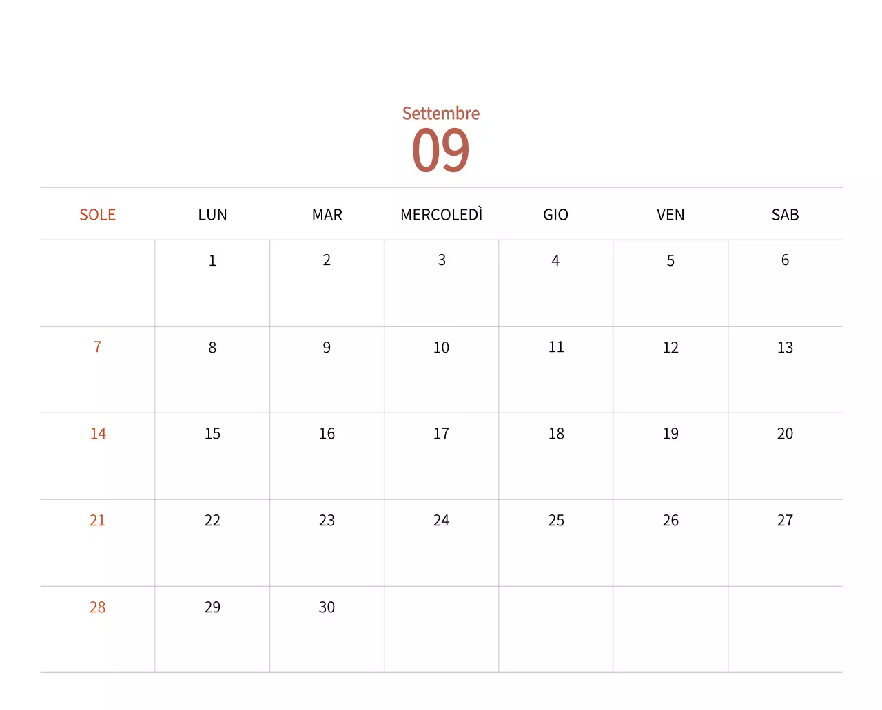 Calendario di Capodanno con una calda illustrazione
