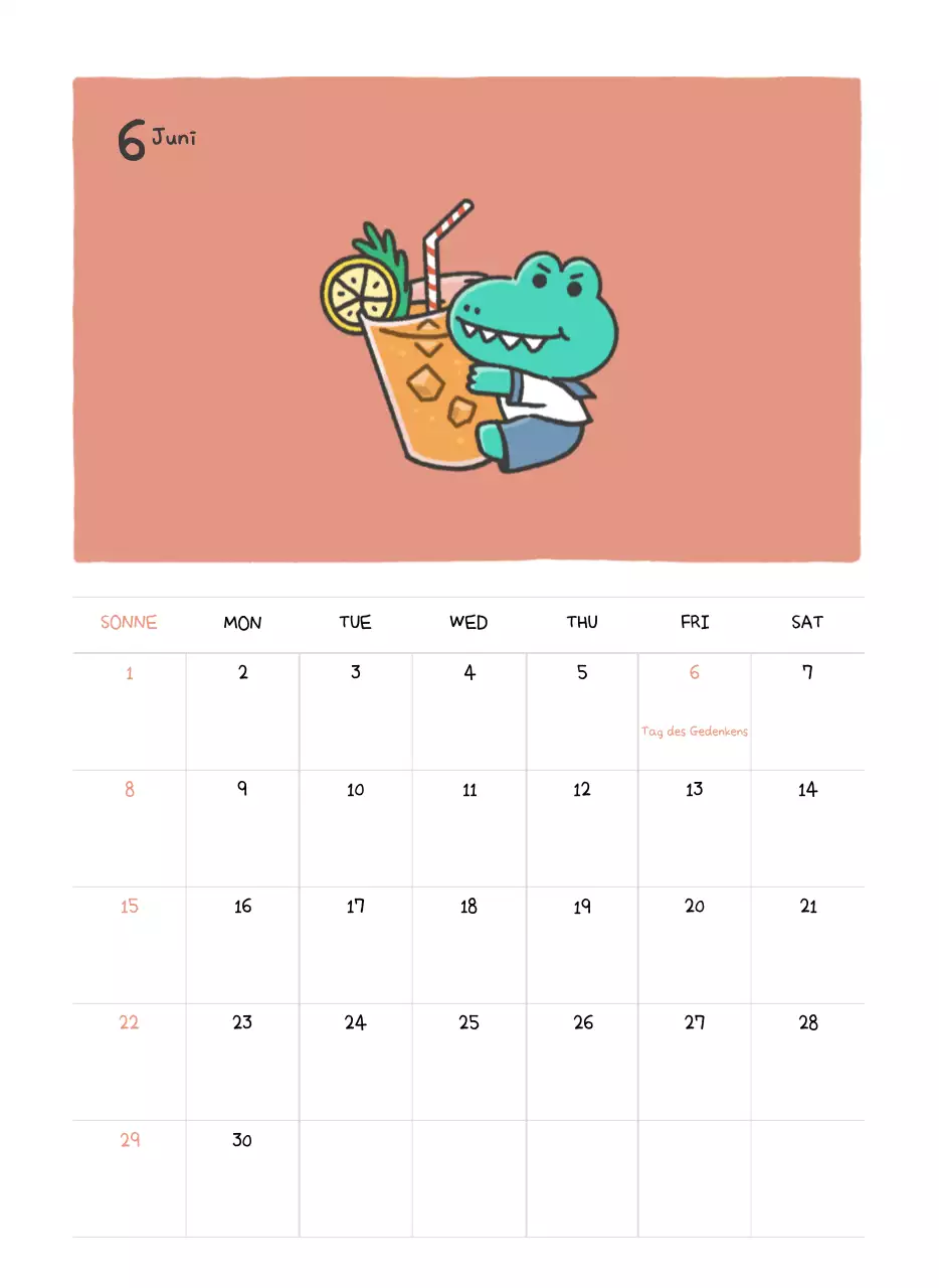 Ein Kalender mit einem niedlichen Ago-Illustrationskonzept