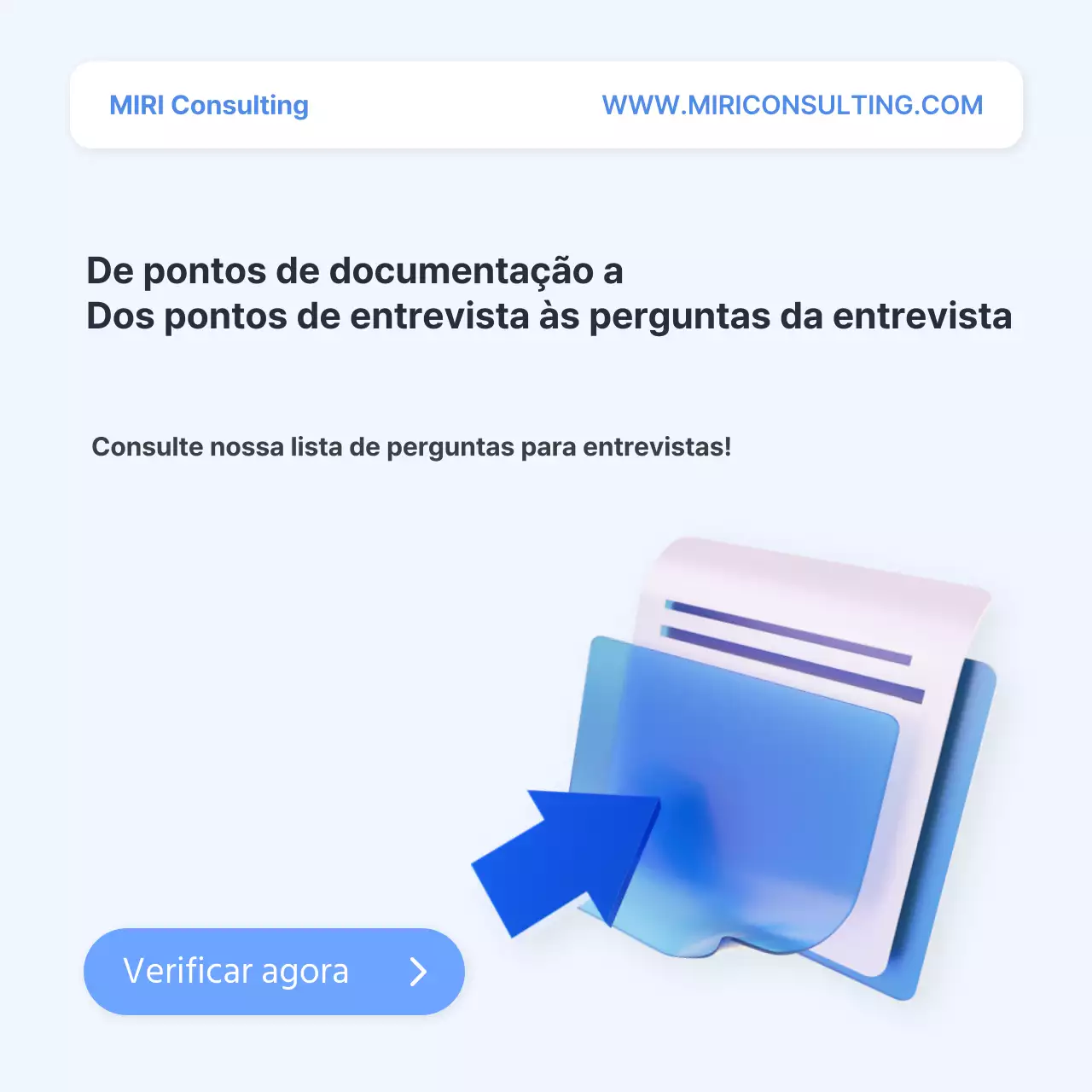 Guia simples de preparação para entrevistas em azul claro