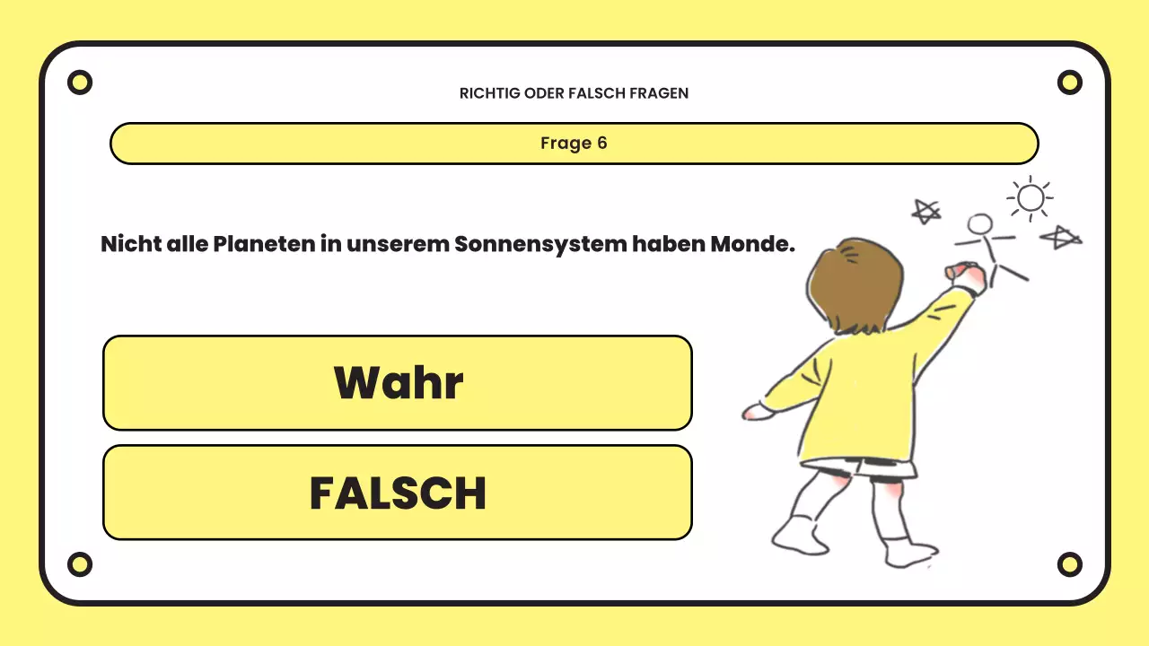 gelbe einfache Quiz-Präsentation