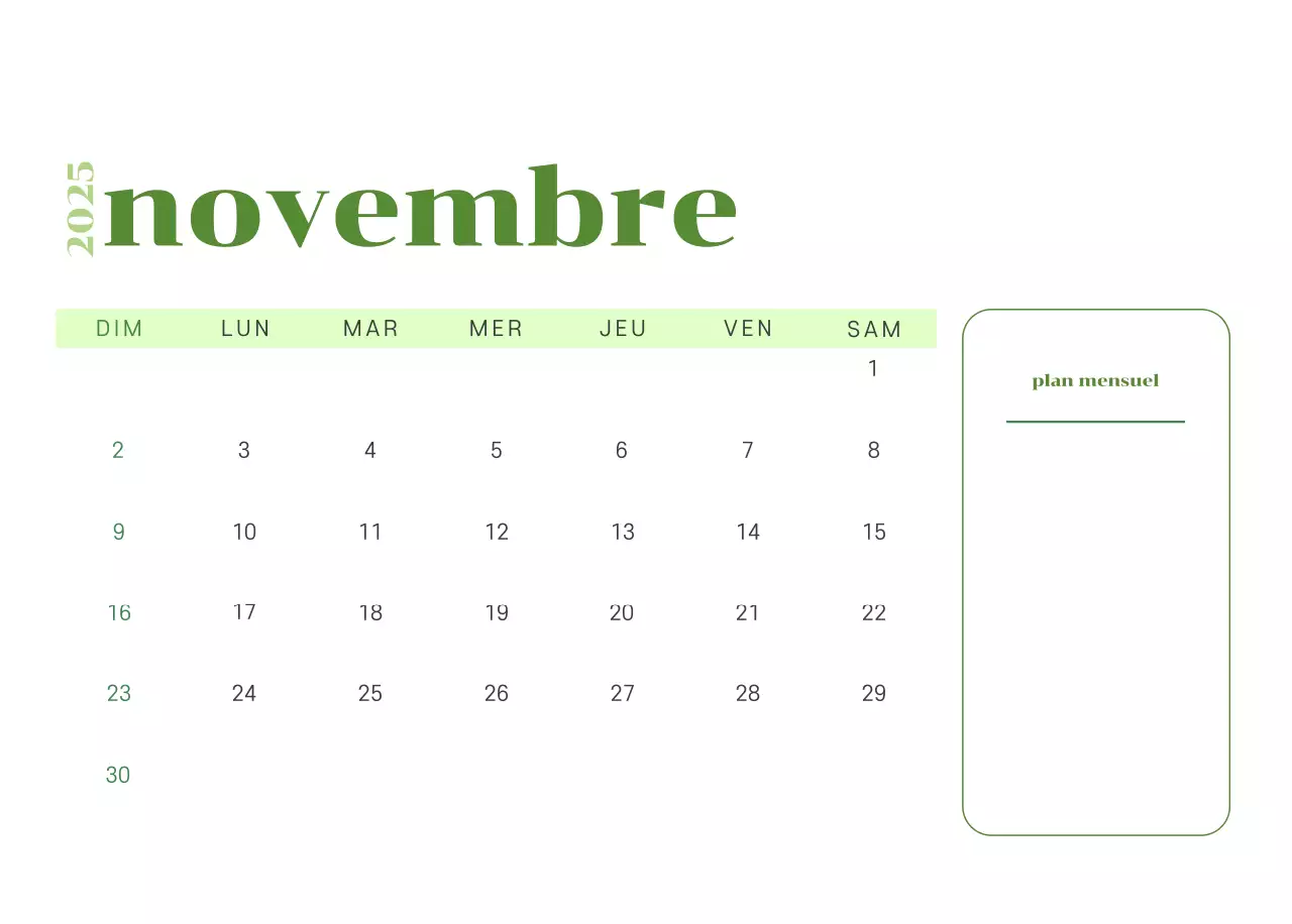 Calendrier avec illustrations de jeunes sur fond jaune-vert