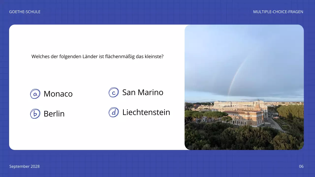 blaues spielerisches Quiz Ankündigung