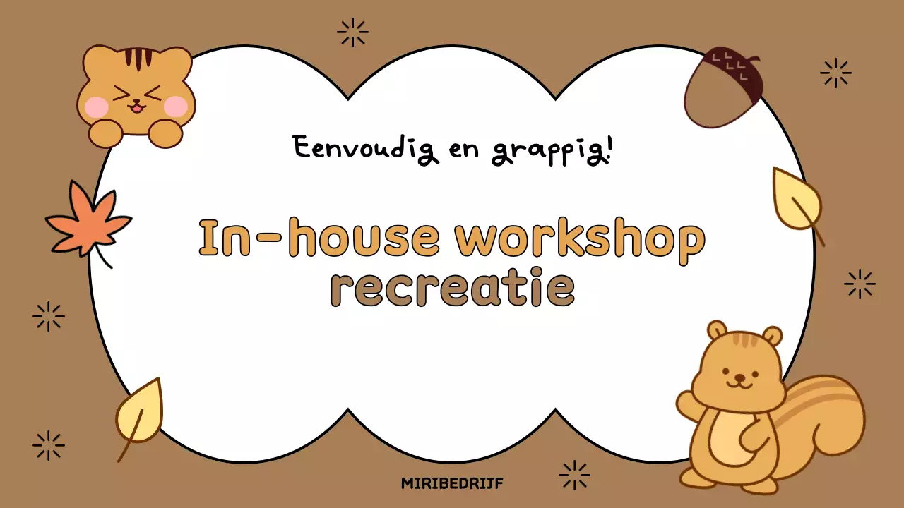 Een gezellige in-house workshop recreatie in bruin en beige Uitleg