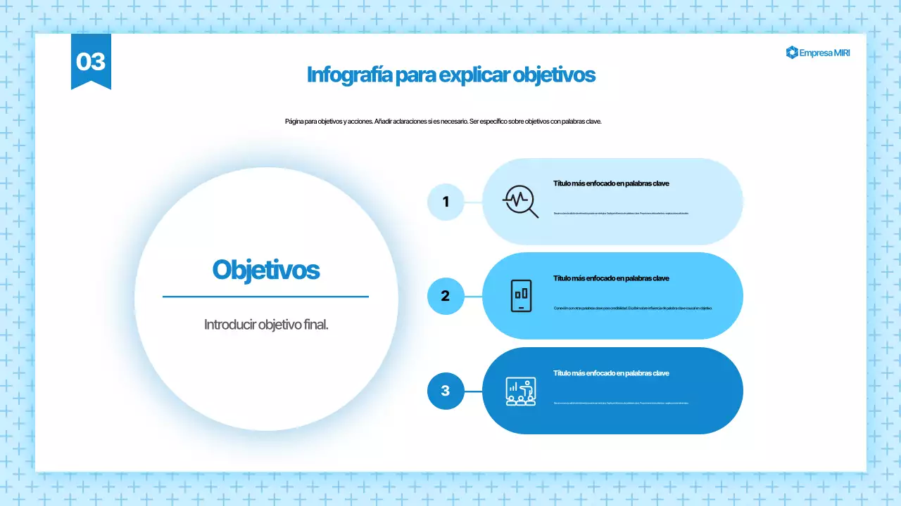 Anuncios de presentación modernos en azul