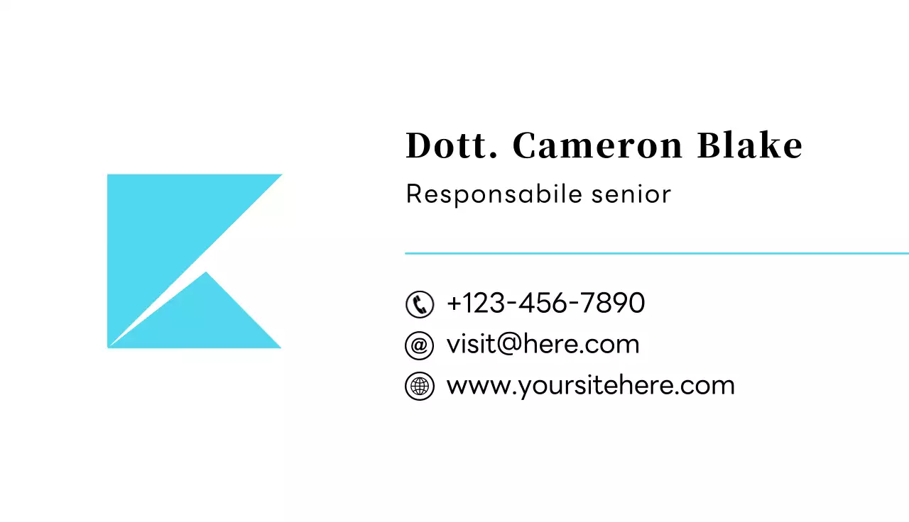 biglietto da visita geometrico blu