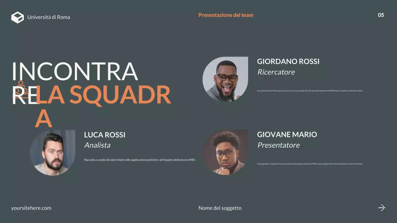 presentazione del progetto orange modern