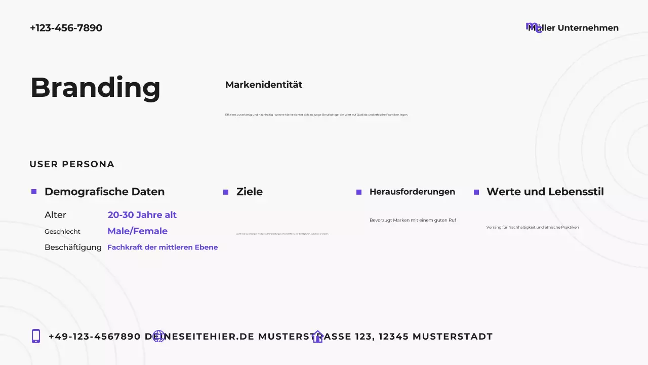 Lila moderner Marketingplan