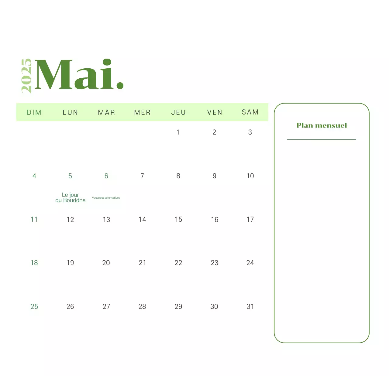 Calendrier avec illustrations de jeunes sur fond jaune-vert