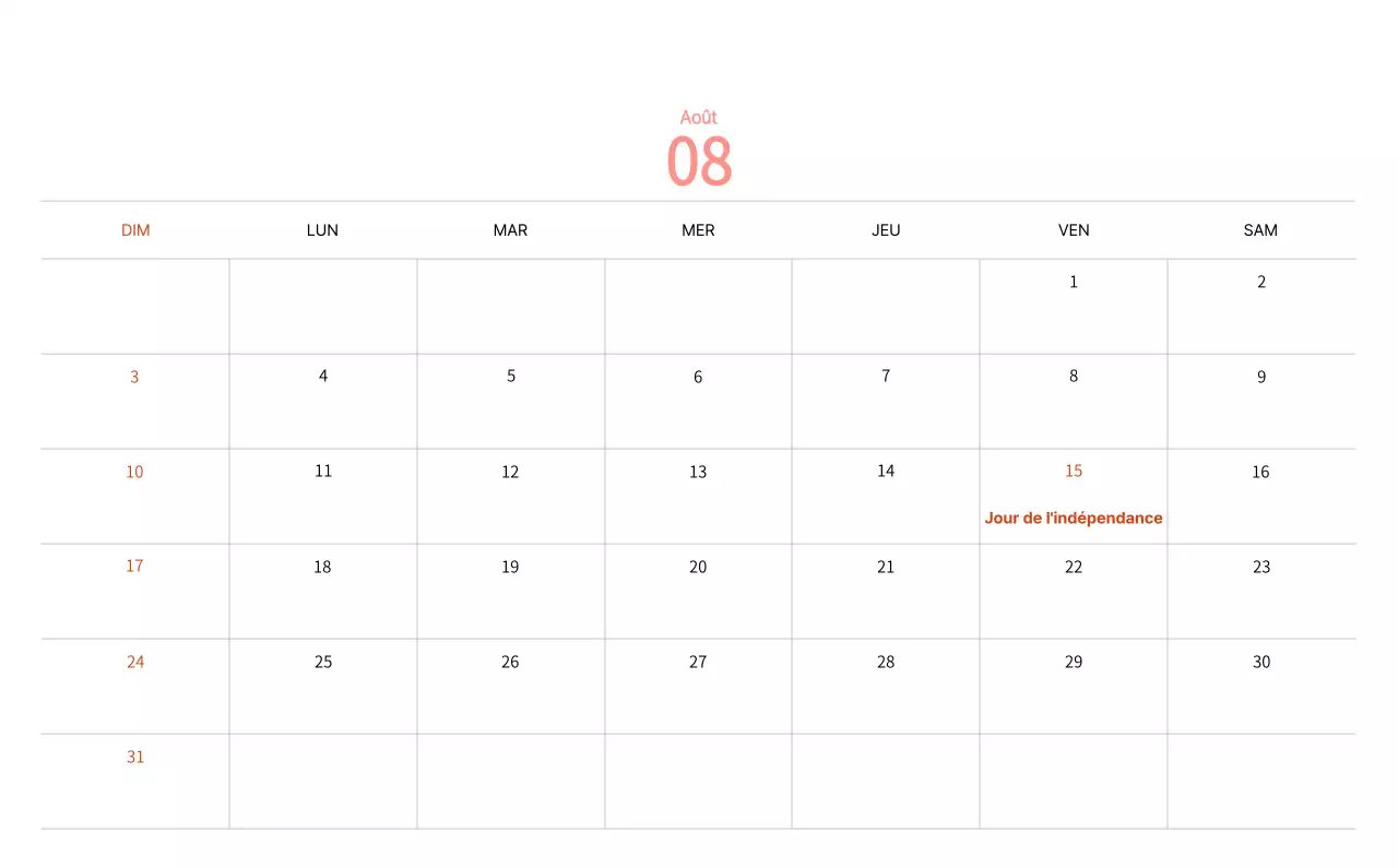 Calendrier du Nouvel An avec illustrations chaleureuses
