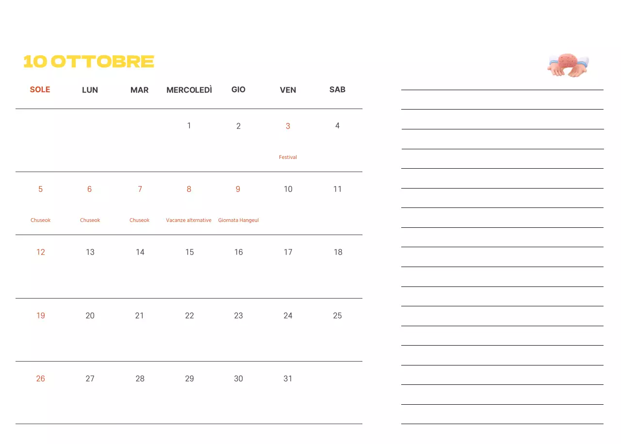 Un ospedale festivo con illustrazioni a tema salute e famiglia e accenti colorati