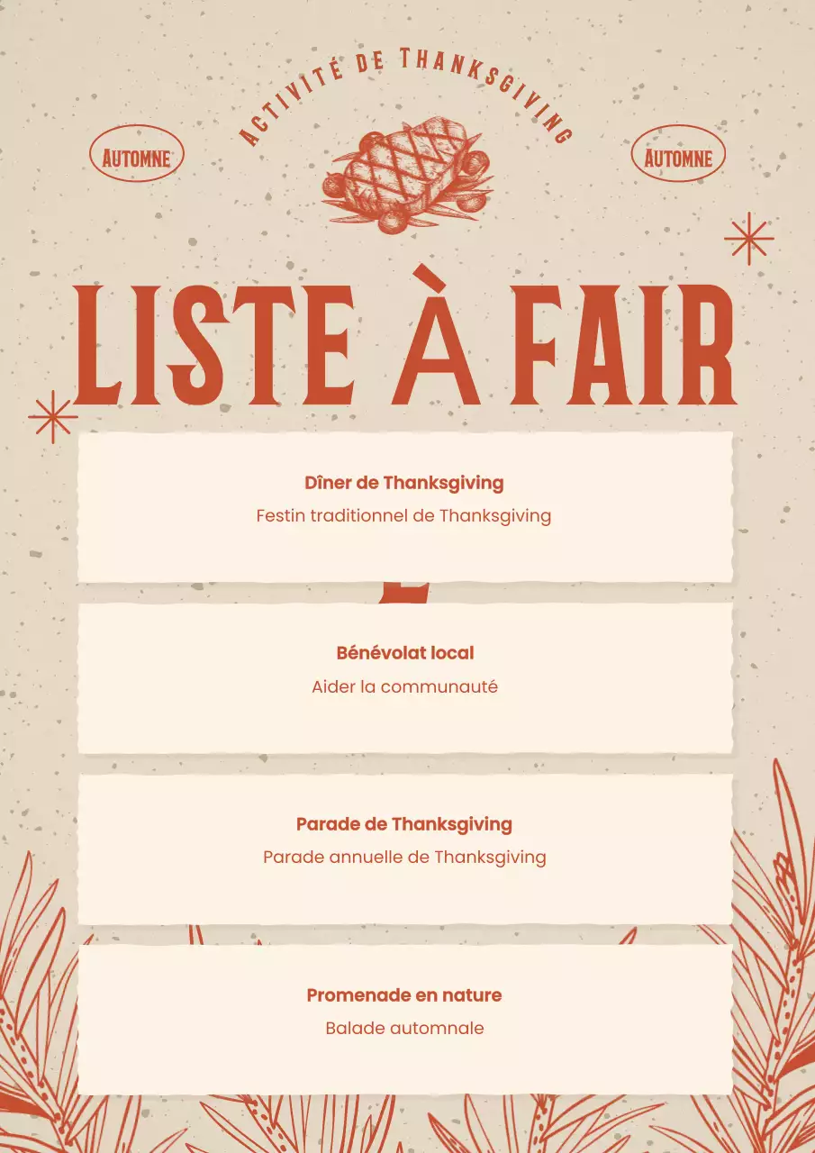 Guide d'action de grâce vintage beige