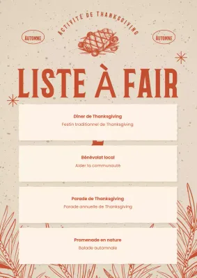 Guide d'action de grâce vintage beige