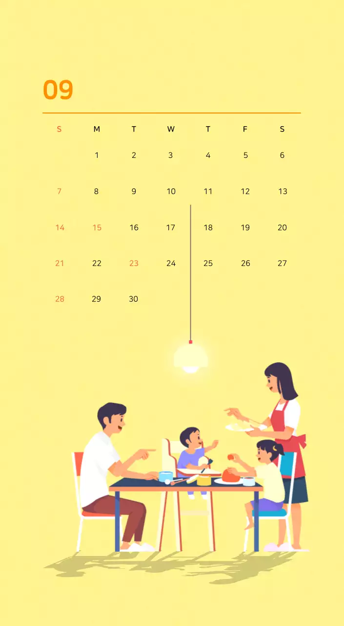 様々な色の家族イラストのコンセプト