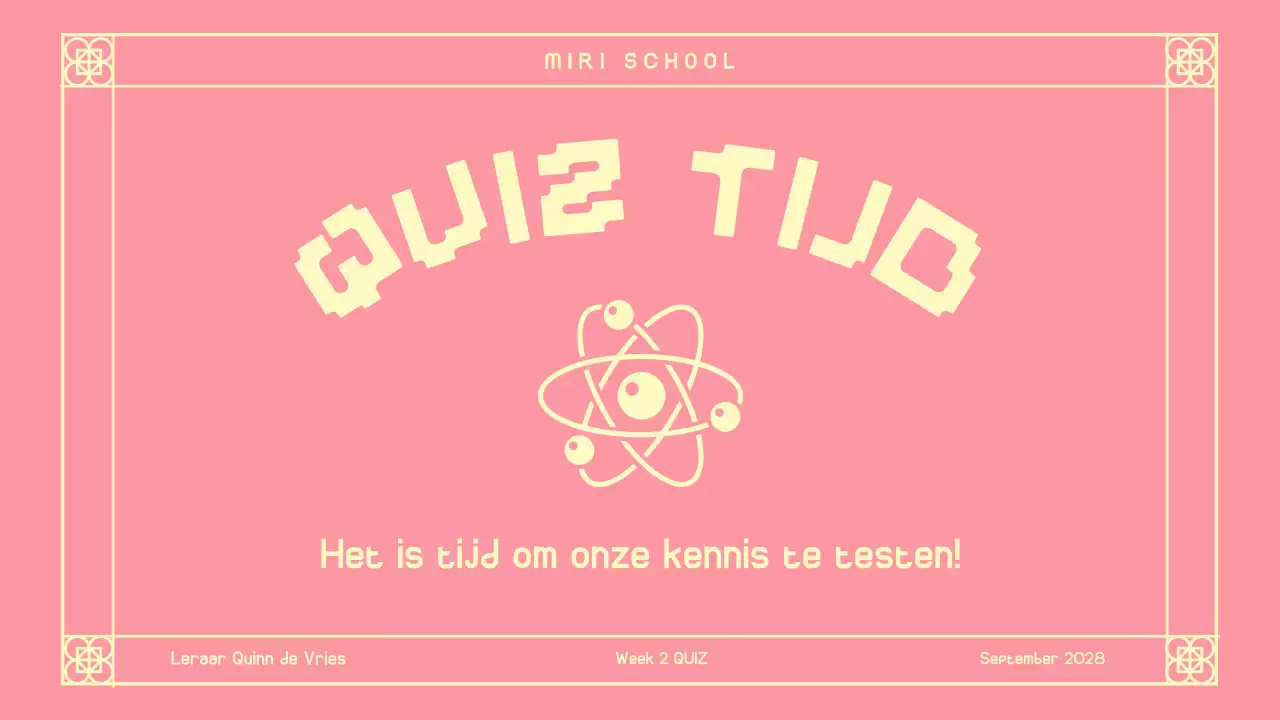 Schattige Roze Oosterse Quiz Layout