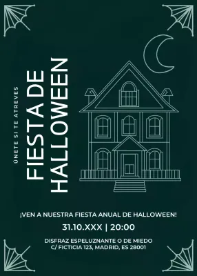 Invitación gótica verde para Halloween
