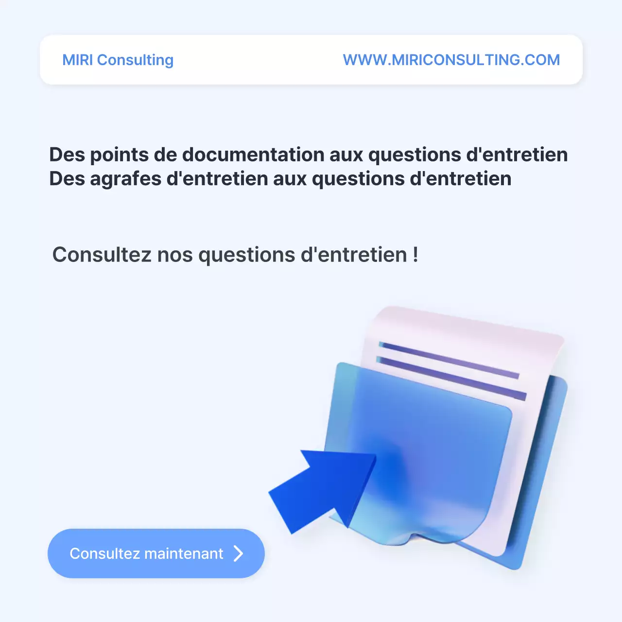 Guide de préparation à l'entretien simple bleu clair