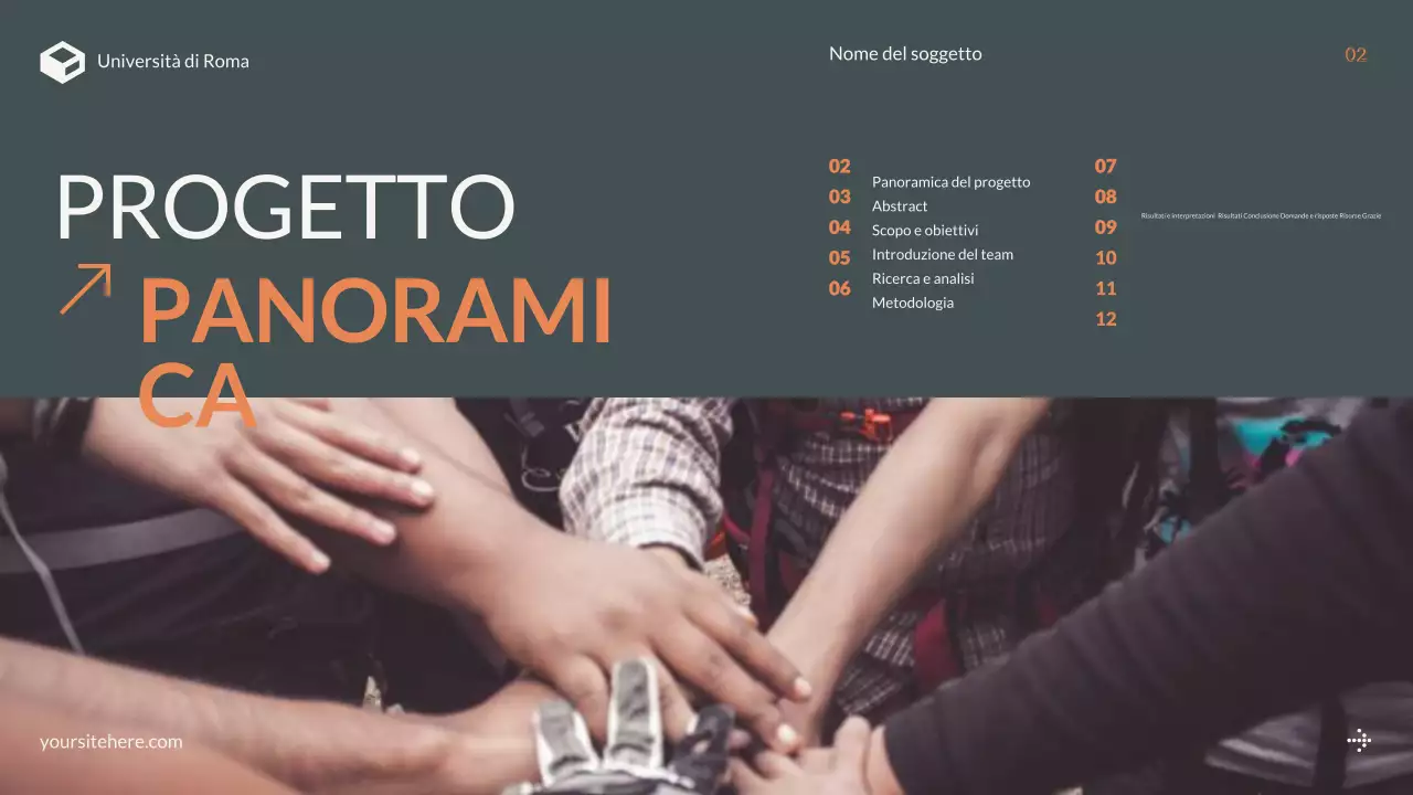 presentazione del progetto orange modern