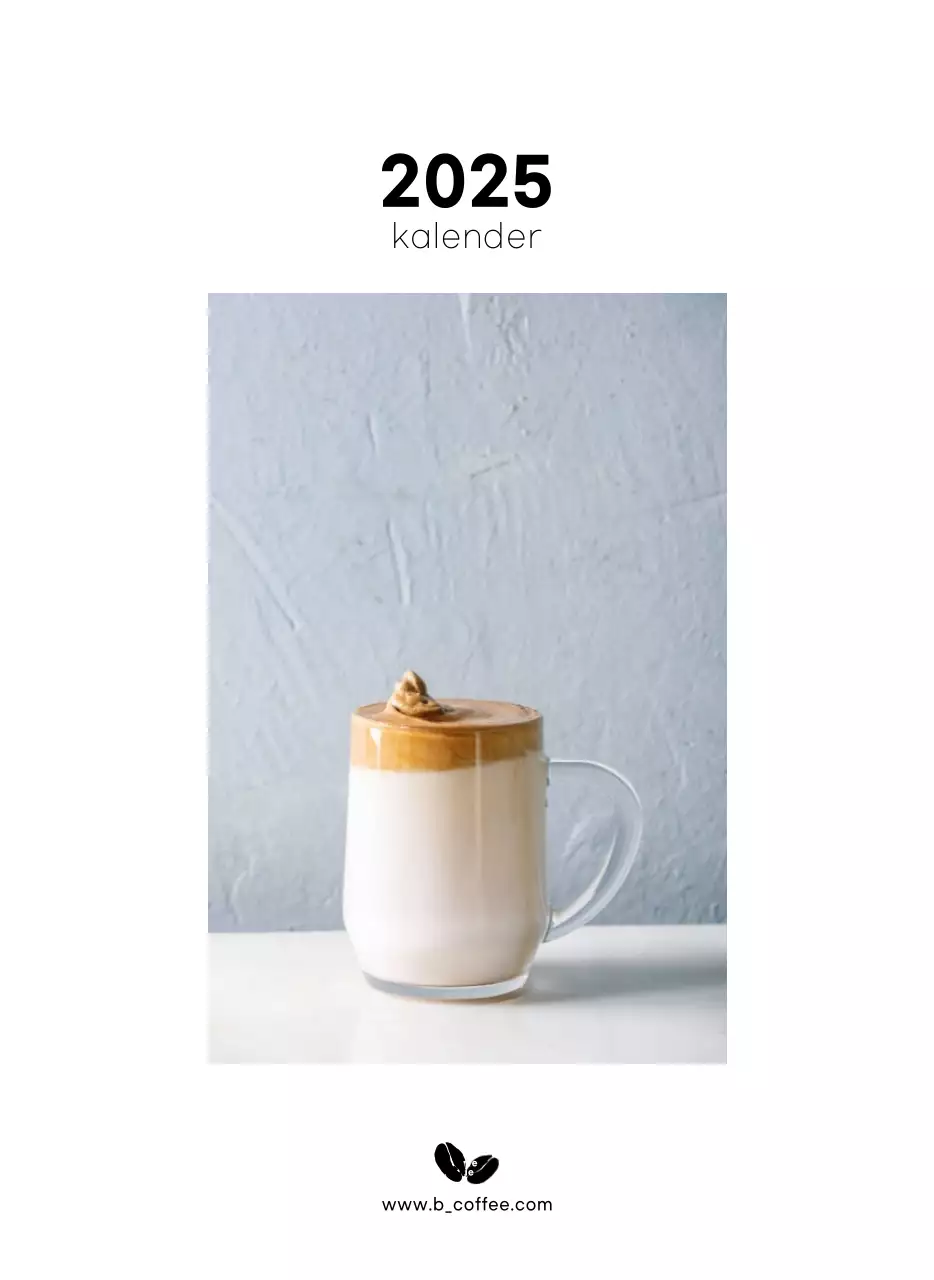 Beige Minimalistische Café Kalender