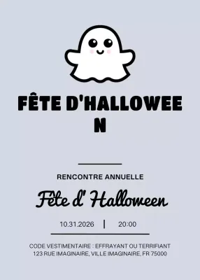 Invitation simple grise pour Halloween