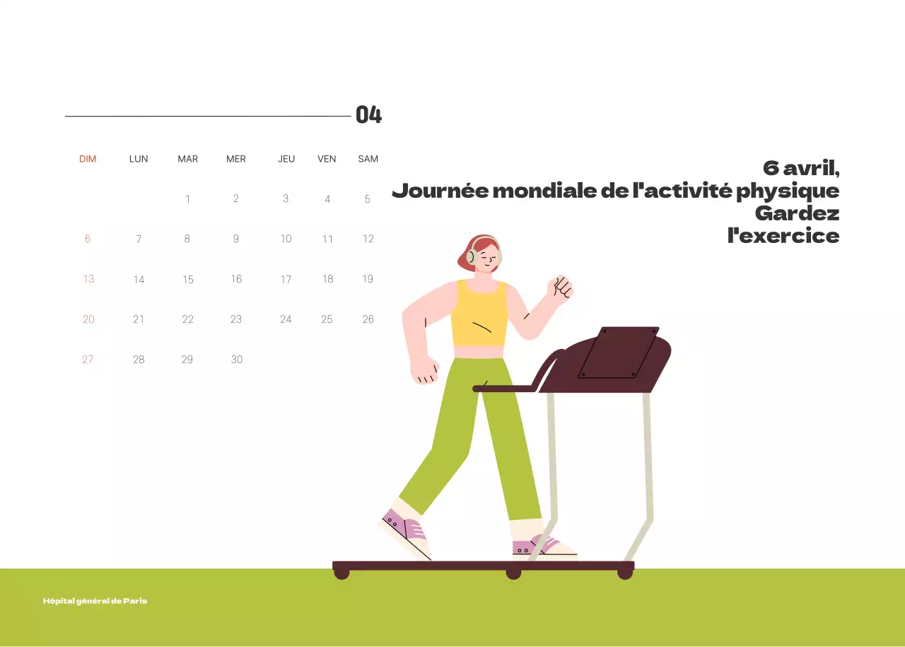 Un hôpital festif avec des illustrations sur le thème de la santé et de la famille et des accents colorés.