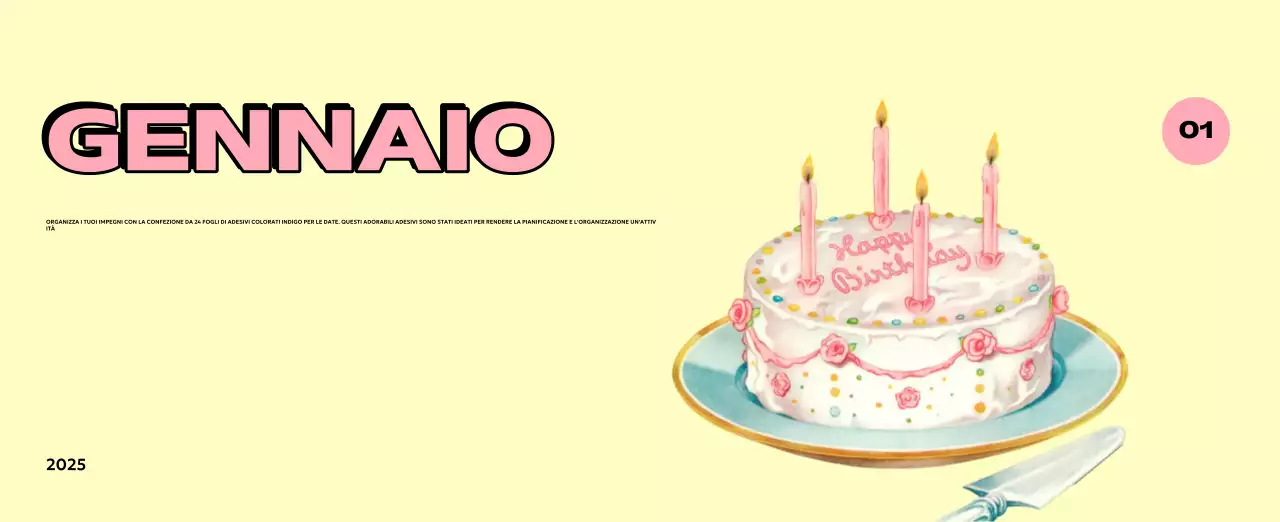 Calendari colorati con una varietà di illustrazioni retrò