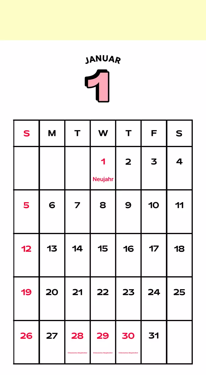 Bunte Kalender mit einer Vielzahl von Retro-Illustrationen