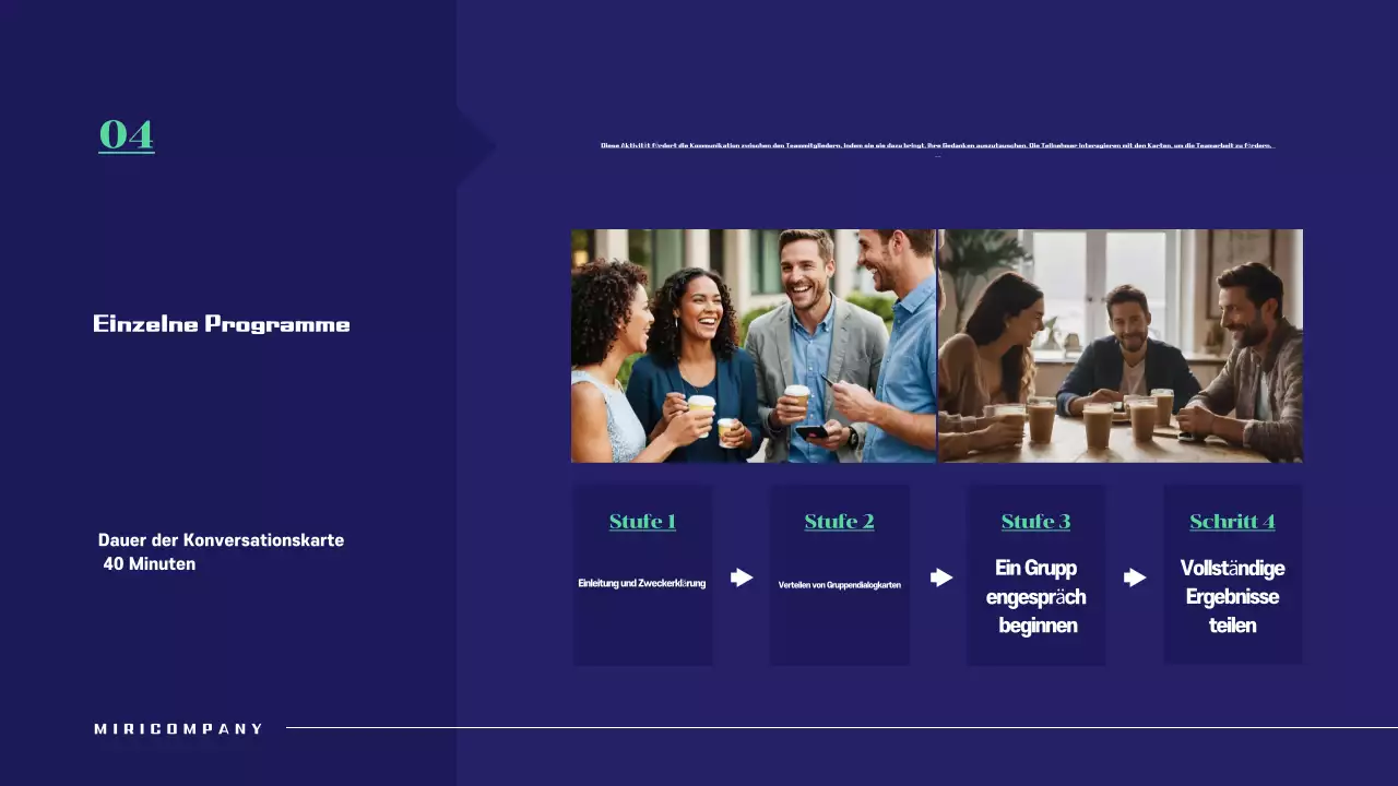 Einfacher Workshop-Vorschlag in Marineblau und Grün