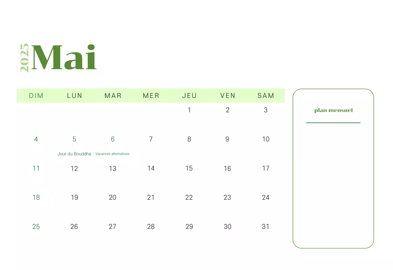 Calendrier avec illustrations de jeunes sur fond jaune-vert