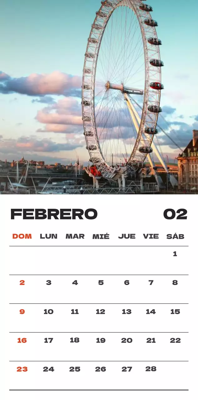 Cielo foto calendario limpio