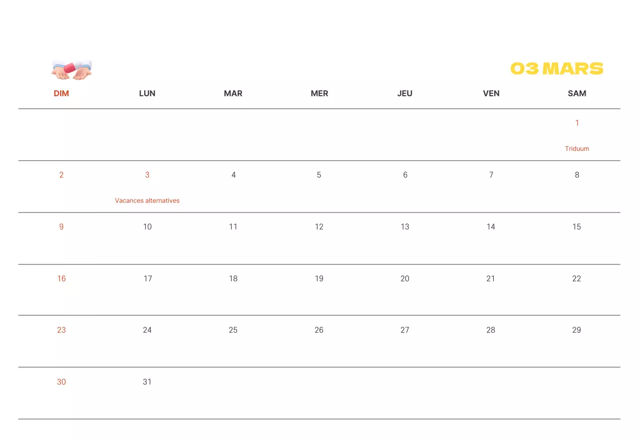 Un hôpital festif avec des illustrations sur le thème de la santé et de la famille et des accents colorés.