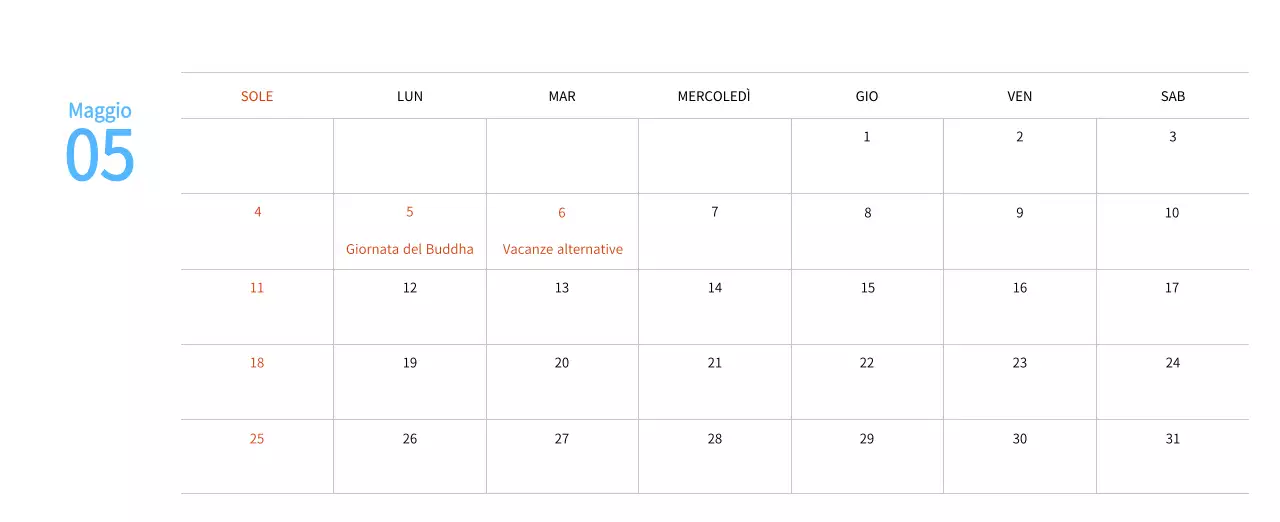 Calendario di Capodanno con una calda illustrazione