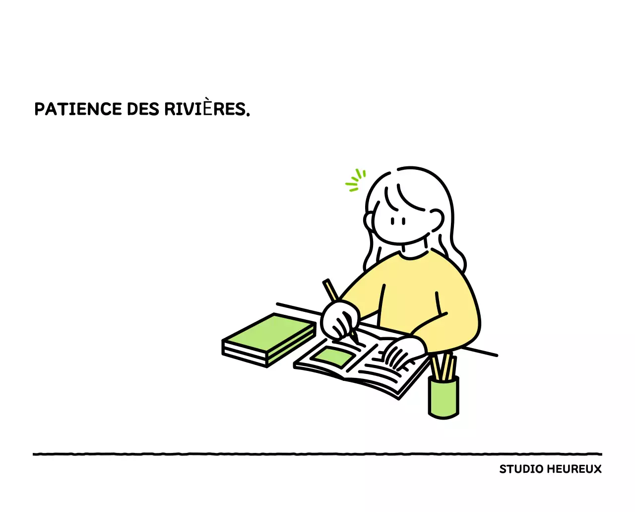 Calendrier illustré avec un joli style de lignes