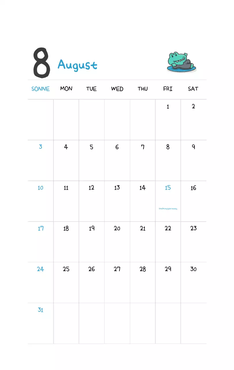 Ein Kalender mit einem niedlichen Ago-Illustrationskonzept