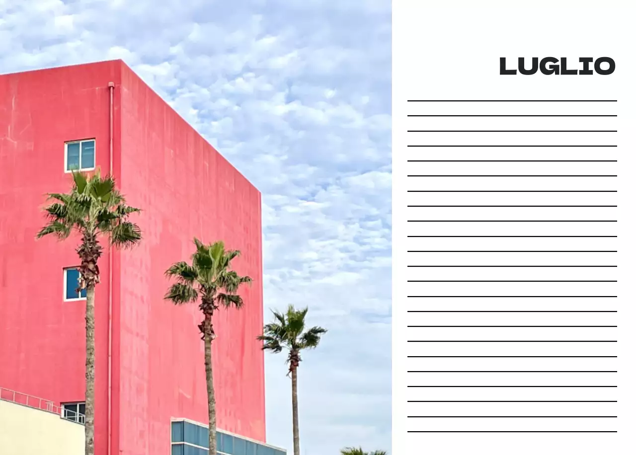 Calendario pulito con foto del cielo