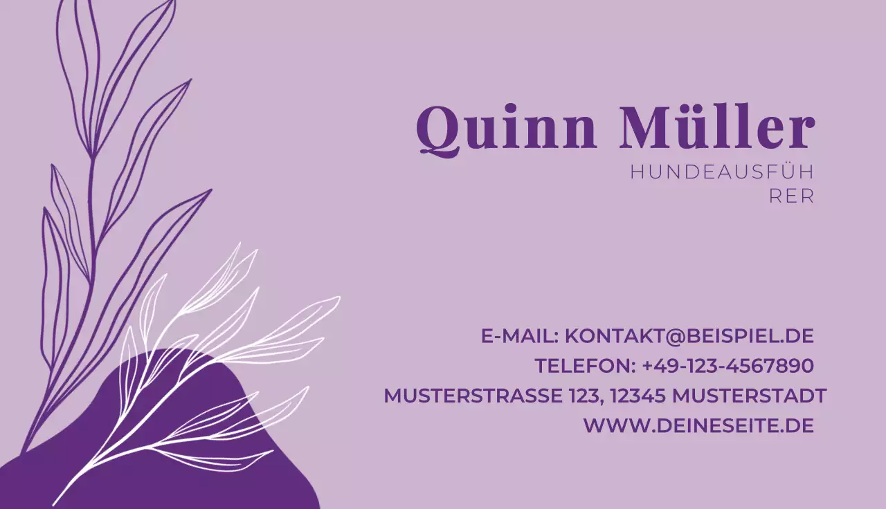 lila elegante Visitenkarte