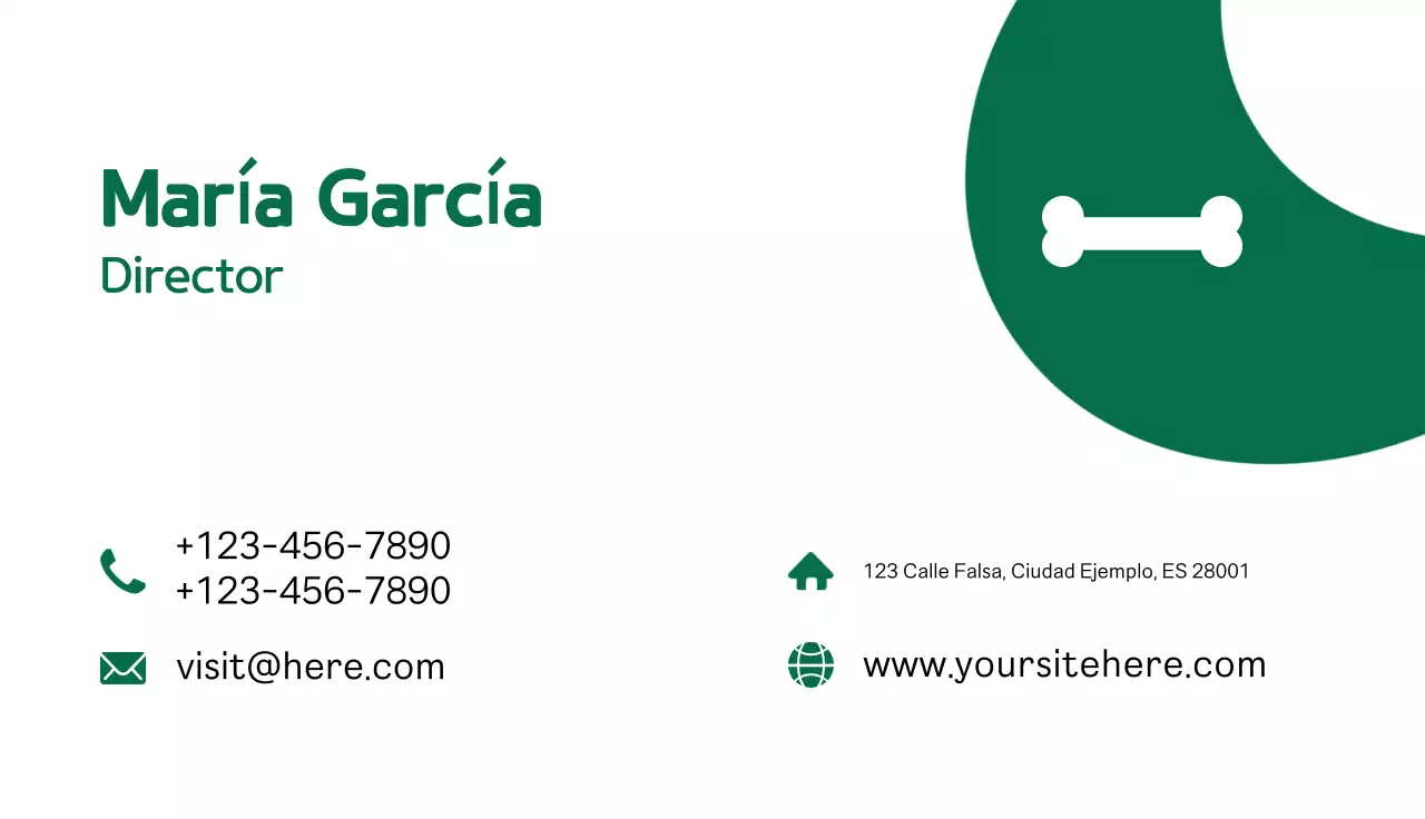 tarjeta de visita minimalista verde