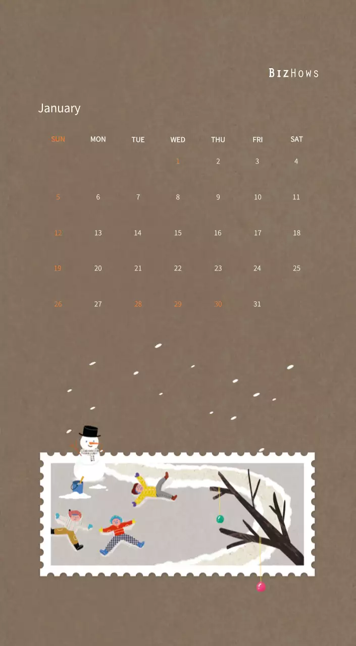 Stamp illustration with a warm concept