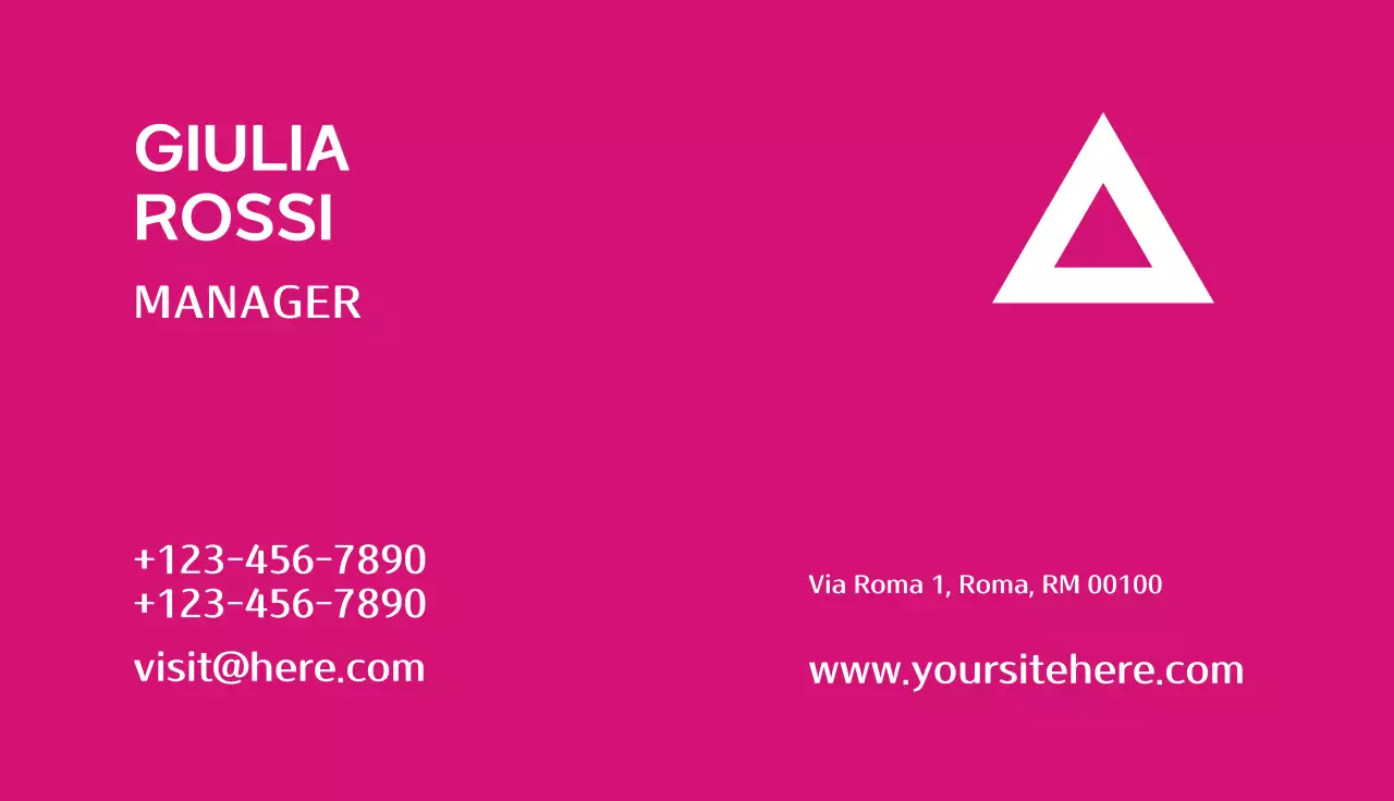 biglietto da visita moderno rosa