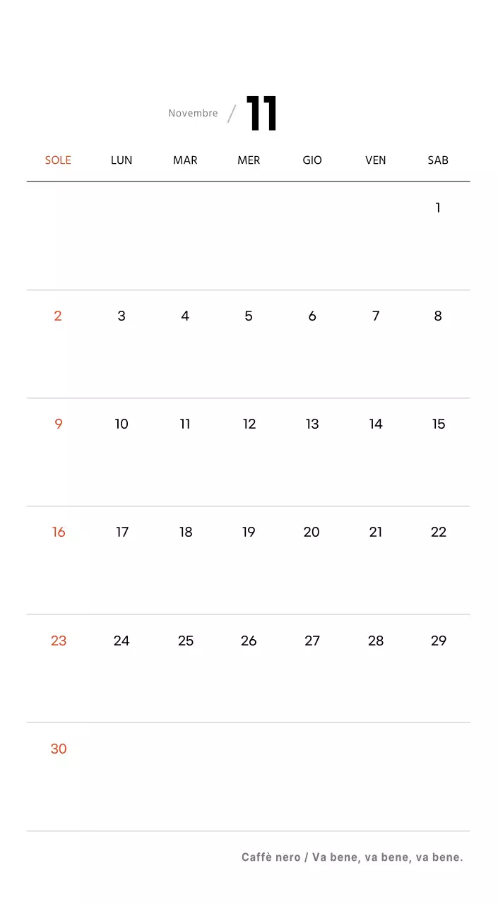 Semplice calendario da tavolo con foto di caffè per bar nei toni del bianco