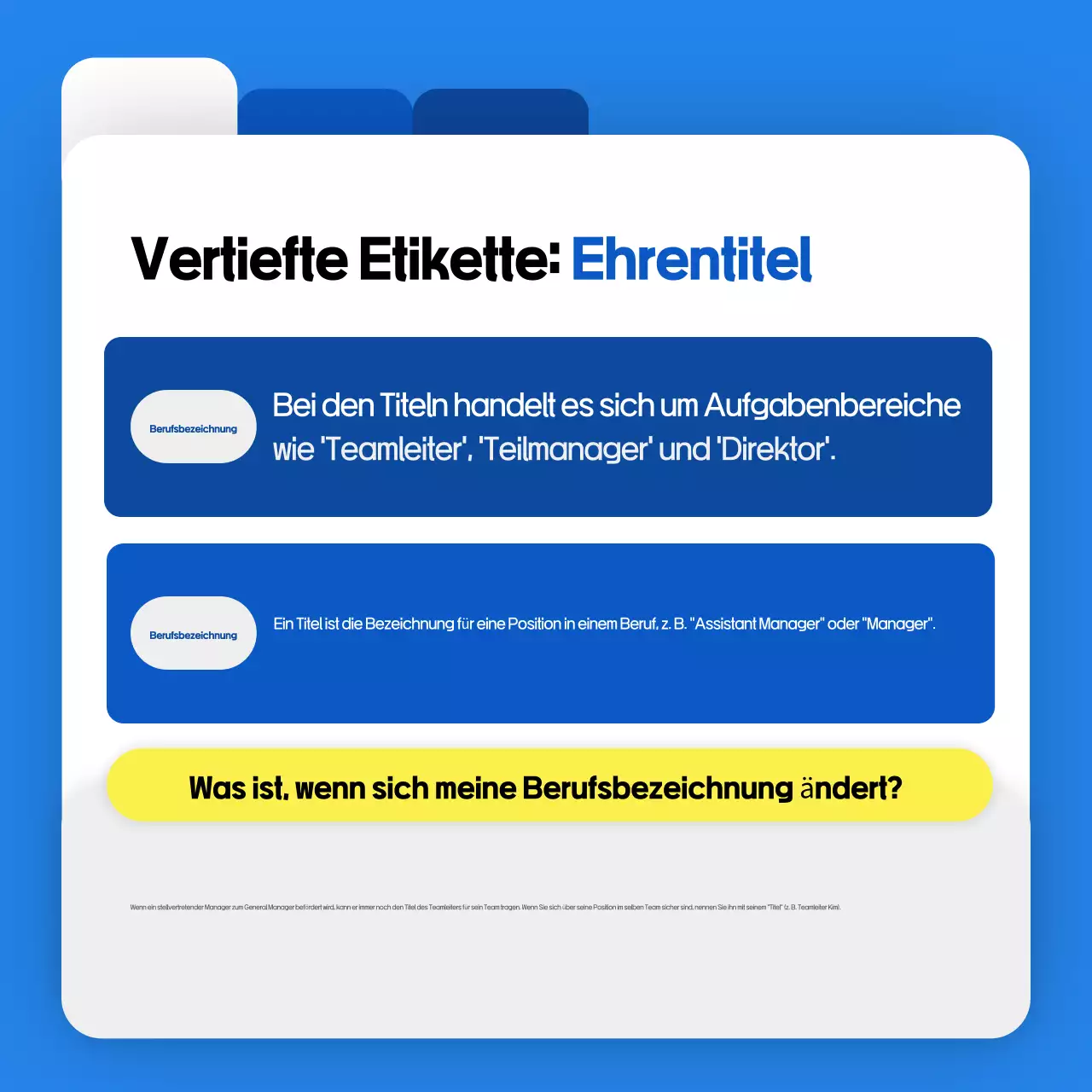 Blue Modern Workplace Manieren Trainingsressourcen