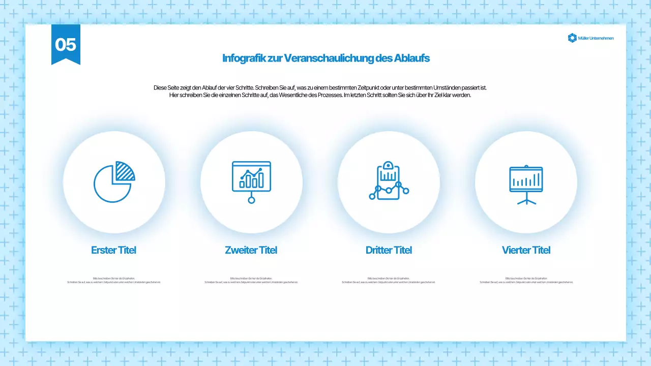 Blaue moderne Präsentationsanzeigen