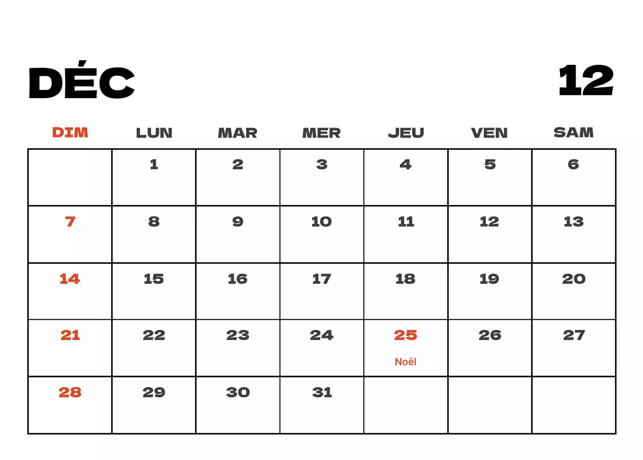 Calendrier de nettoyage des photos du ciel