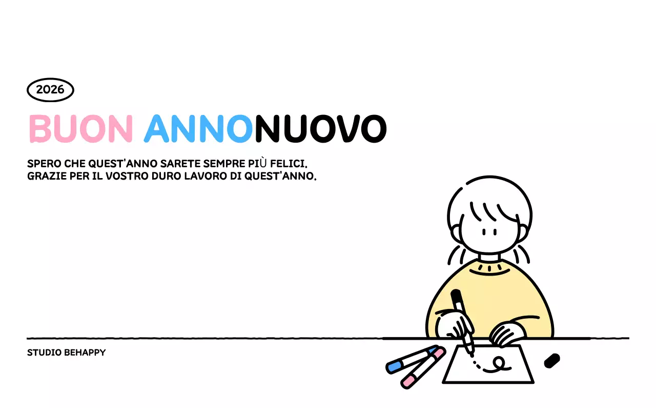 Calendario illustrato con un grazioso stile di linee