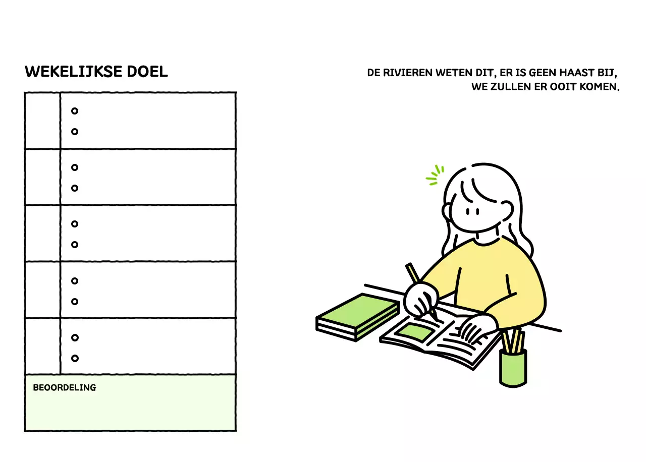 Geïllustreerde kalender met een mooie lijnstijl