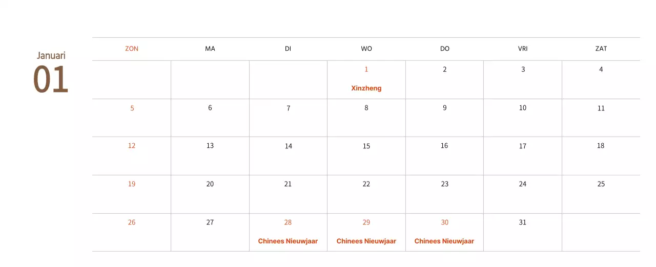 Nieuwjaarskalender met een warme geïllustreerde uitstraling