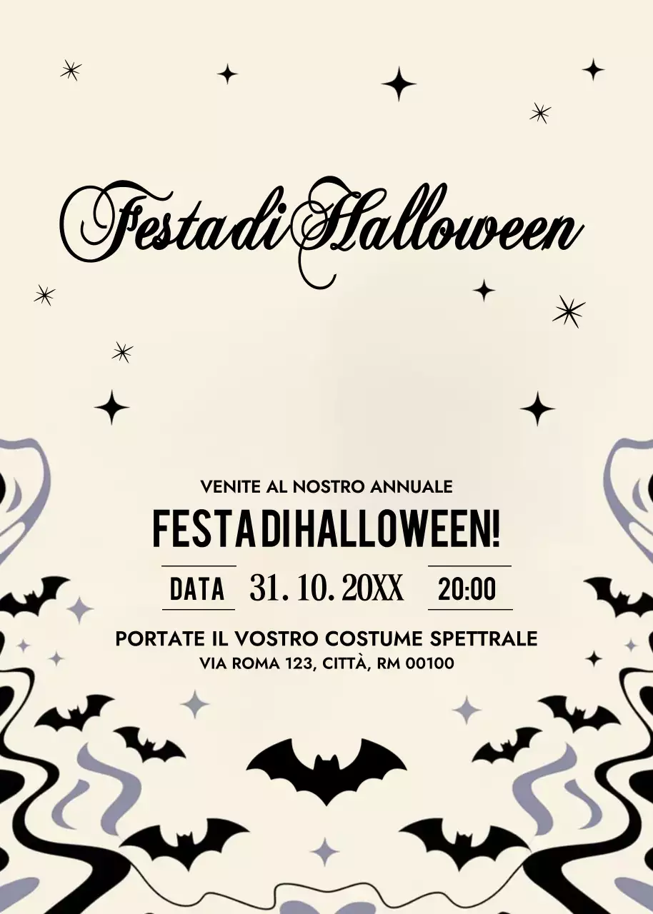 invito di Halloween vintage beige